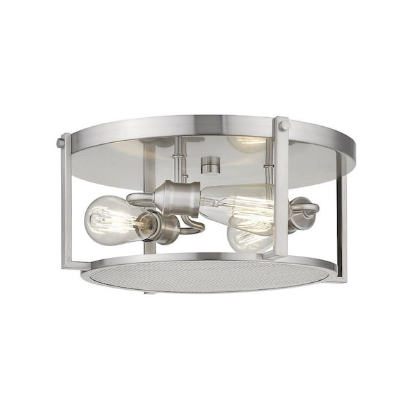 Z-Lite Halcyon 3 Light Flush Mount, Brushed Nickel 723F15-BN - main